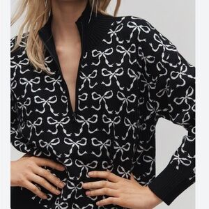 Anthropologie Maeve Black and White Knit Sweater
